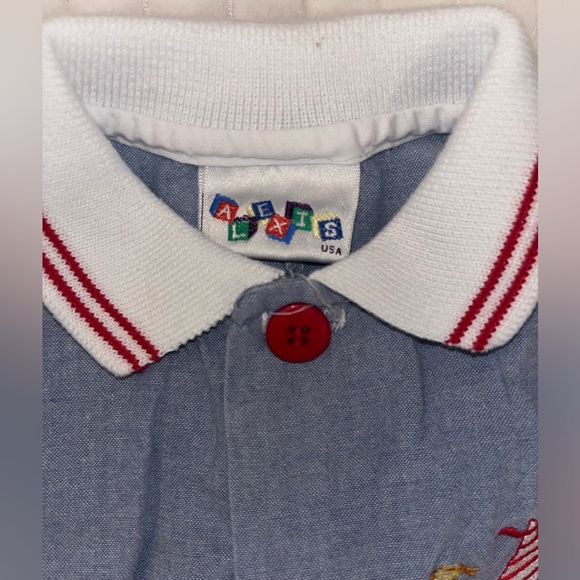 Vintage 90s Baby Boy Denim Button down Onesie Size 12 months - Picture 2 of 3